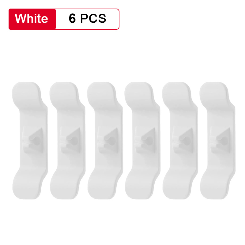 Ganchos para envolver cables, organizador de cables con Clip, protección de bobinado de cables para electrodomésticos, enrollador de cables para electrodomésticos, 1/6 Uds.: Castaño
