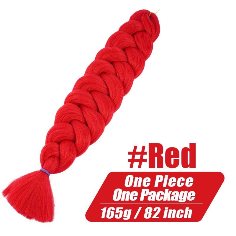 Una pieza, 82 pulgadas, 165g, trenza de fibra térmica, pelo trenzado sintético, Color puro, extensiones de cabello trenzado Jumbo de ganchillo para mujer: Varilla oro pálido