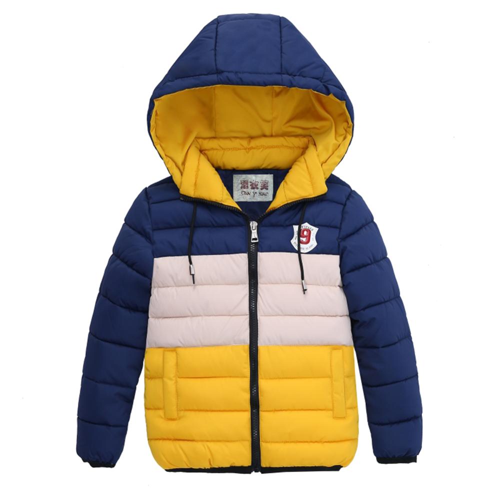 Kids Coats Boy Warm Coat Winter Cotton Padded Clothes Girls Casual Thicken Jacket Children's Hooded Coat 3-8 Years Old: Yellow / 110cm