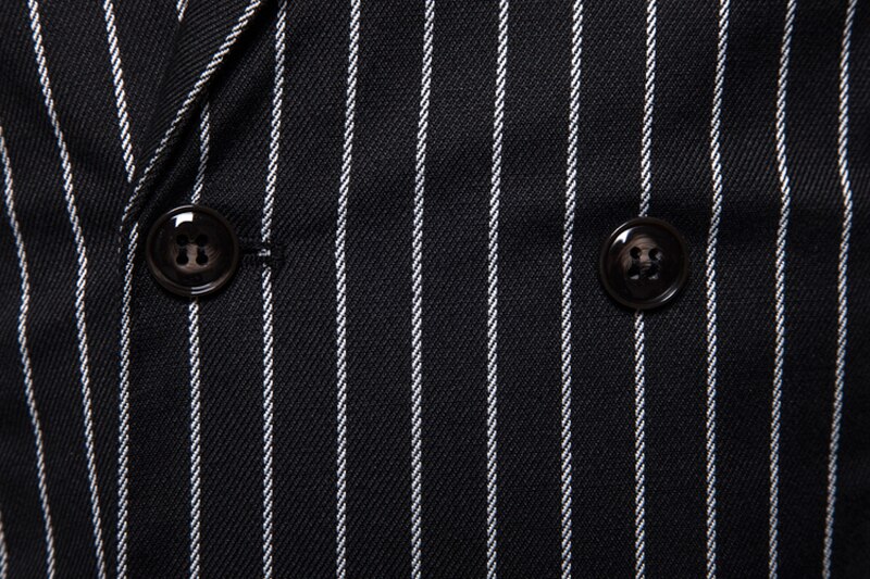 Verticaal gestreept dubbelrijs vest heren sjaalkraag slim fit gilet heren formeel zakelijk bruiloft chaleco hombre
