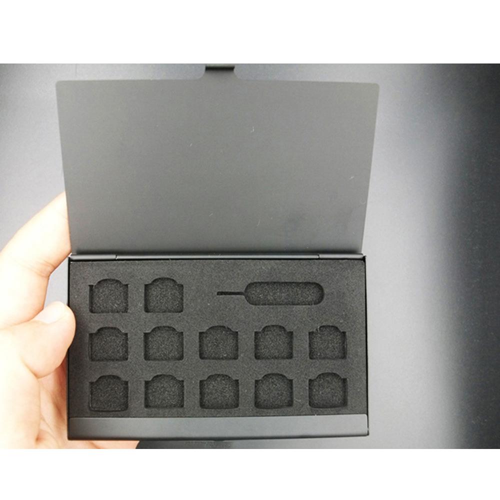 Caja de almacenamiento de aluminio portátil para tarjeta SIM, Micro Pin, para Apple Samsung 56, Protector de caja de almacenamiento para tarjeta SIM de memoria de teléfono