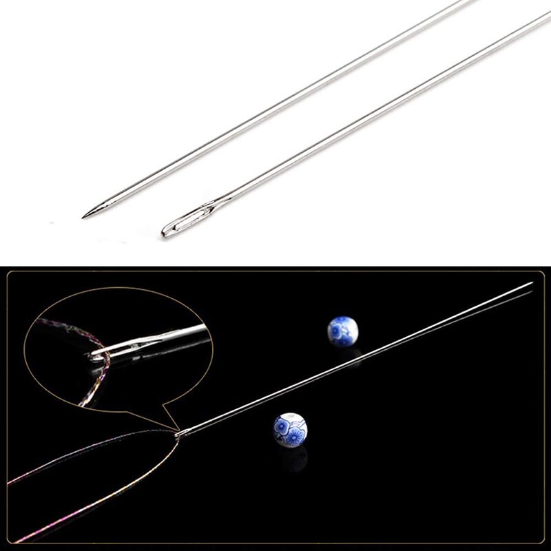 Imzay agujas de coser de ojo grande, aguja de costura de ojo grande, agujas para adornos de cuentas, agujas de punto de cruz tapicería cosida a mano, herramientas