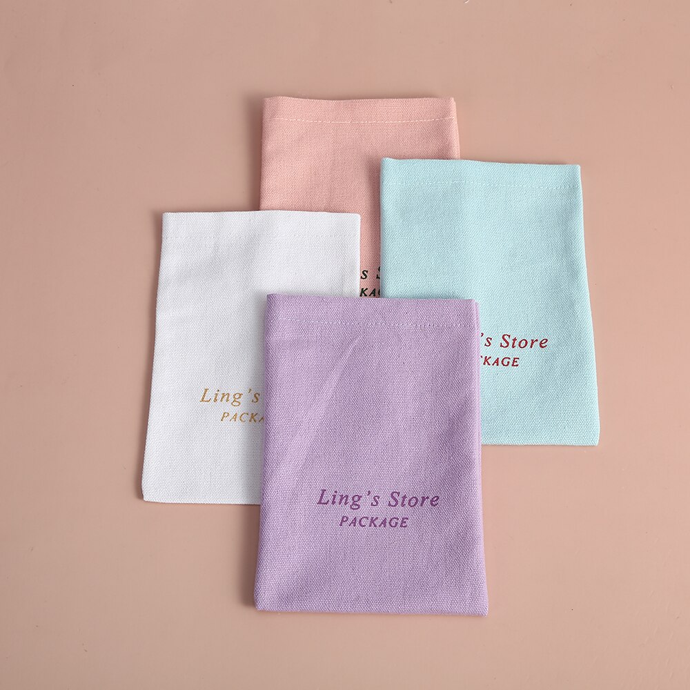 50pcs Drawstring Cotton Burlap Bucket Jewelry Bag Pouch Fit For Wedding Candy Small Pouch Eyelashes Makeup Jewelry Sachet