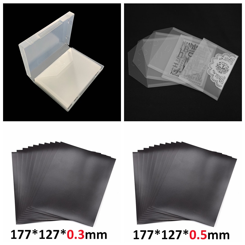 Rectangle Plastic Storage Box Bag Magnet Sheet Organizer for Storing Cutting Dies Clear Stamps DIY Making Template Set