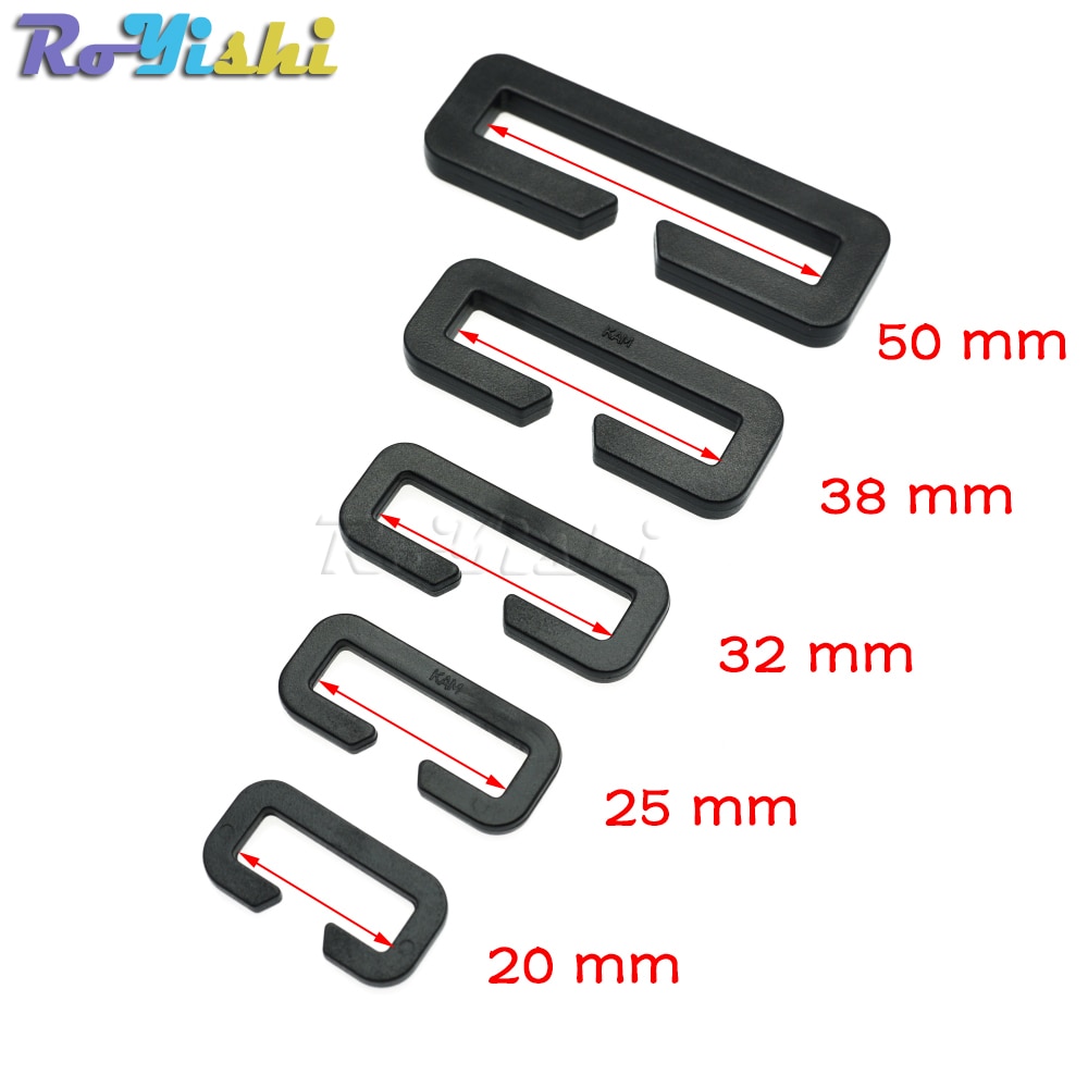 Plastic Looploc Rectangular Ring Buckle Backpack Webbing Strap Sports Bags Parts