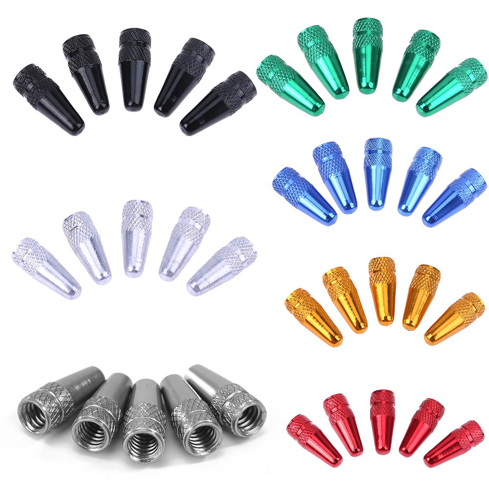 Tapa de válvula Presta para bicicleta de montaña, 5 uds., 8 colores, válvula de aleación de aluminio para bicicletas