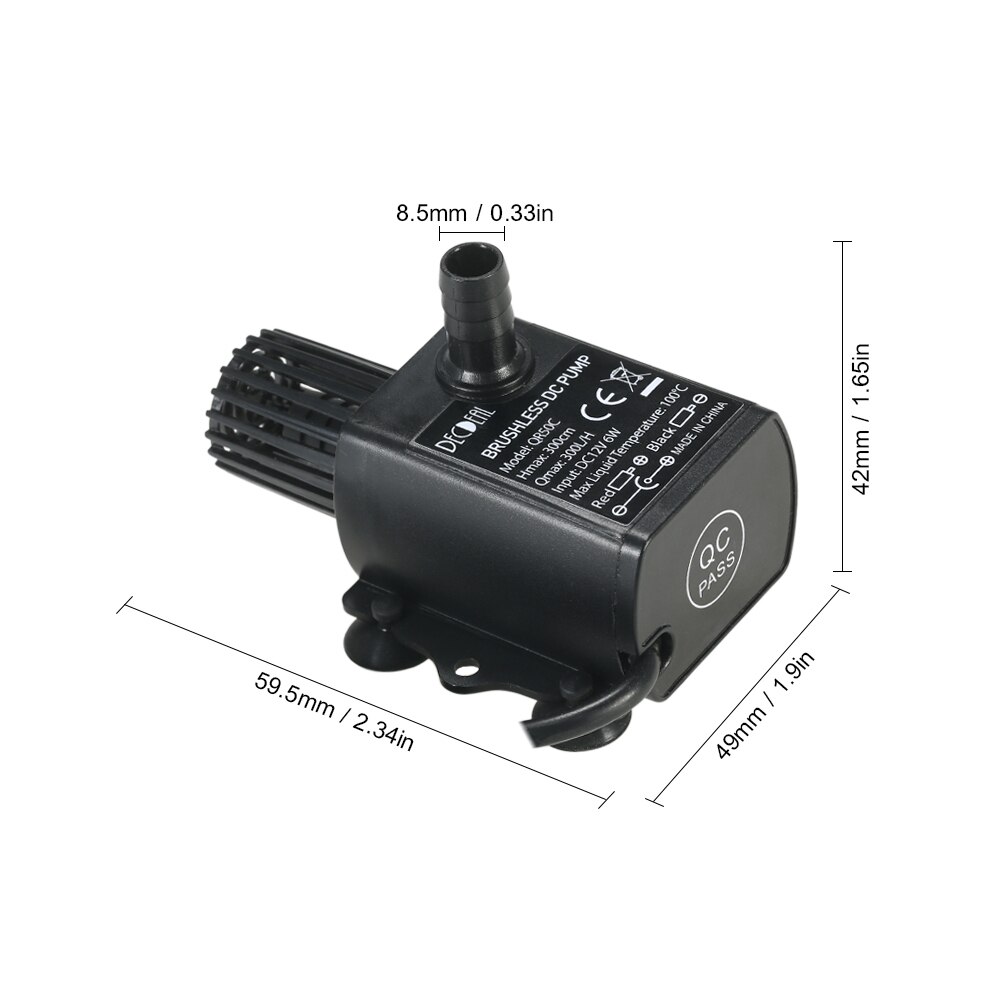 Ultra Quiet Submersible Water Pump Filter Fish Pond Fountain Aquarium Tank USB Mini Brushless Water Pump 400L/H Lift 4M