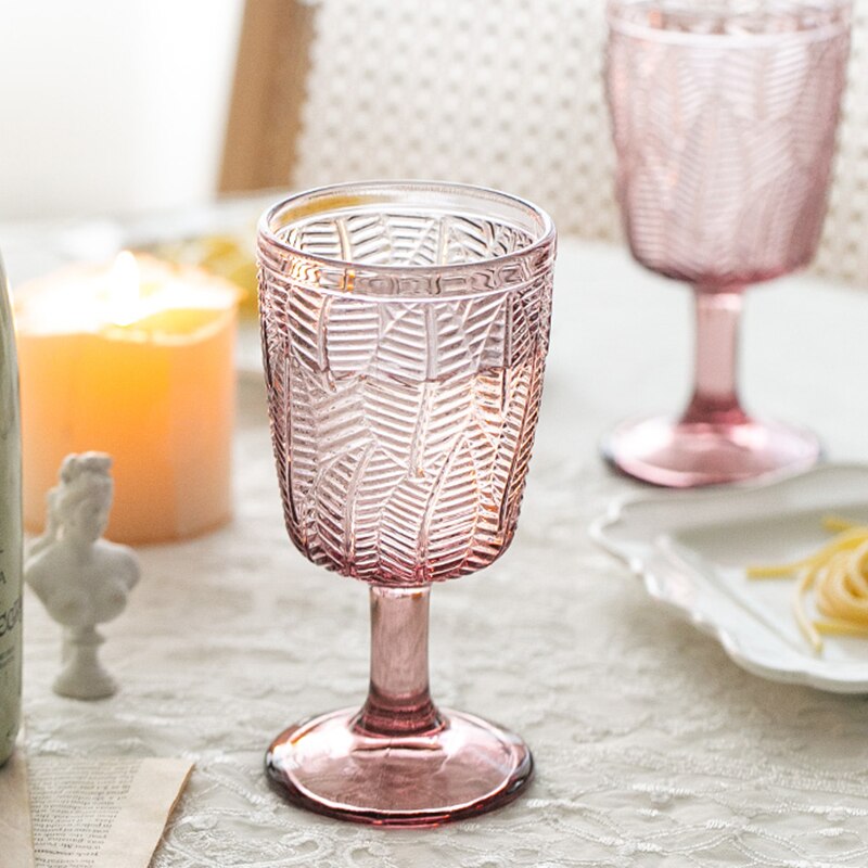 Copas de vino talladas con hojas de 350ml, copas de vino tinto talladas, para zumos, bodas, fiestas, flautas de champán, cáliz para Bar, restaurante y hogar