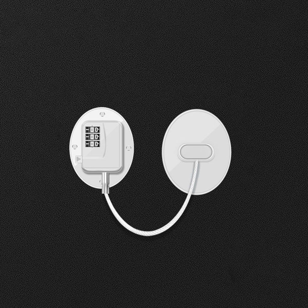 1Pc Baby Veiligheid Kabinet Sloten Schuiven Kast Deursloten Baby Veiligheid Koelkast Slot Met Sleutels Of Codeslot: white-oval