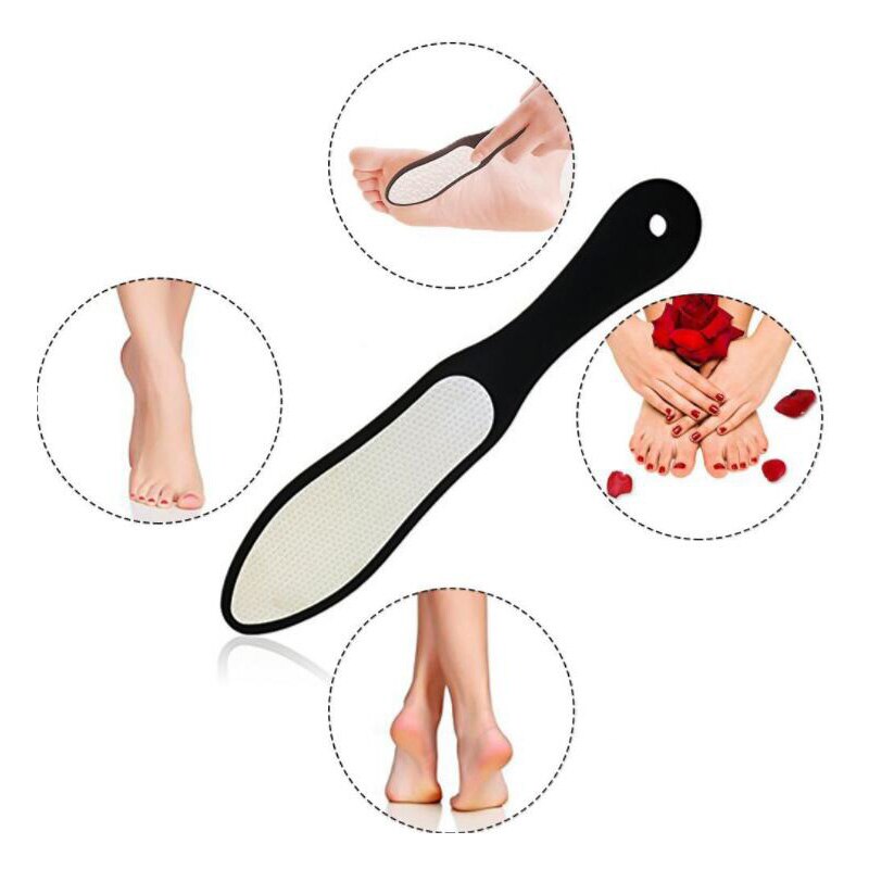 Dubbelzijdig Rvs Dubbelzijdig Voetrasp Hak File Harde Dode Huid Eelt Remover Exfoliërende Pedicure Care tool