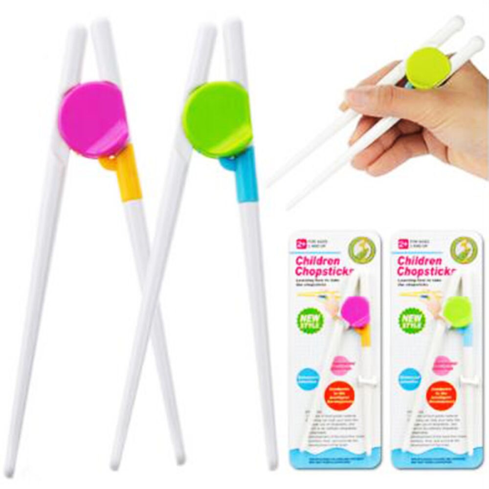 1 par ätpinnar för sushi baby barn tecknade ätpinnar lätt att använda roligt lärande träning hjälpare rätter middag spel köksredskap