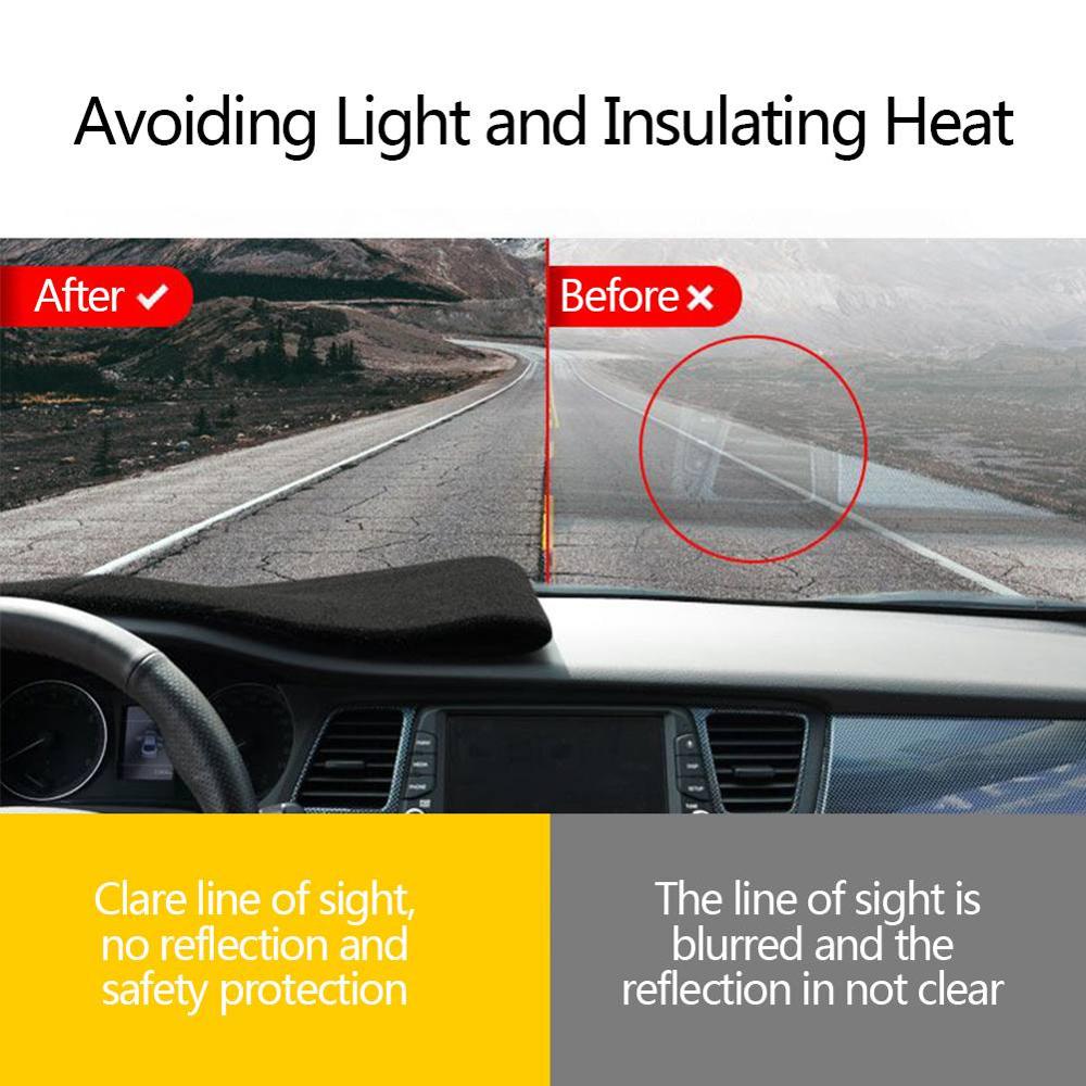 Car Inner Dashboard Cover Carpet Dash Mat Double Anti-Skid Carpet Dash Mat Protector Sunshield Cover for Most Cars