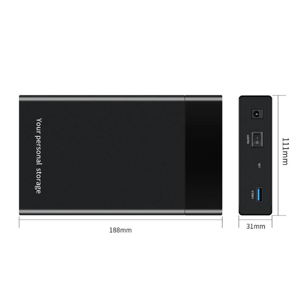 Hdd-fodral 3.5 '' sata till usb 3.0- adapter extern hårddiskhölje läsare för ssd-disk hdd-boxfodral  hd 3.5 hdd-fodral