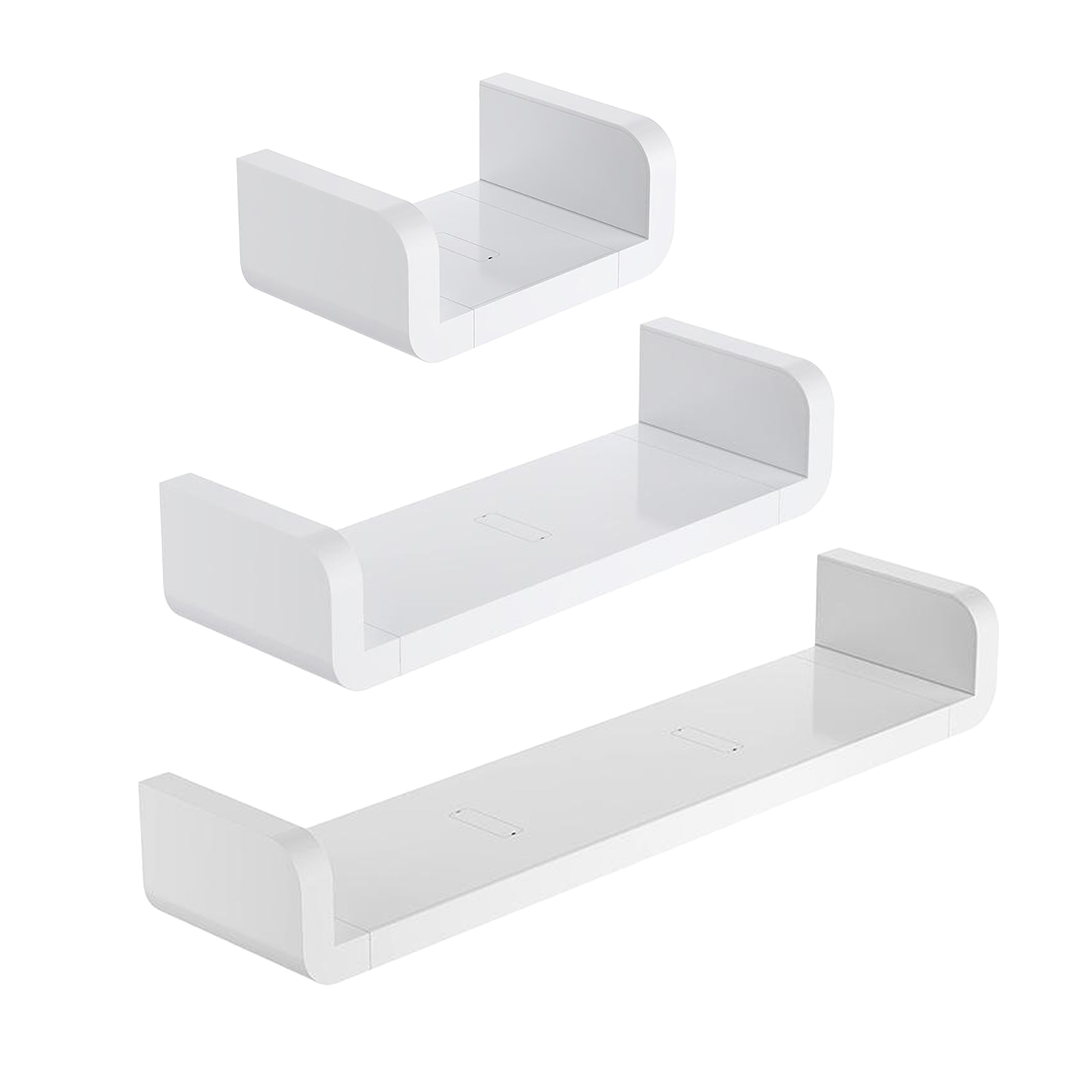 1pcs Floating Wall Hanging Shelves White U Shaped for Bathroom Display Organizer Mounted Bedside Dorm Bed Corner Shelfs