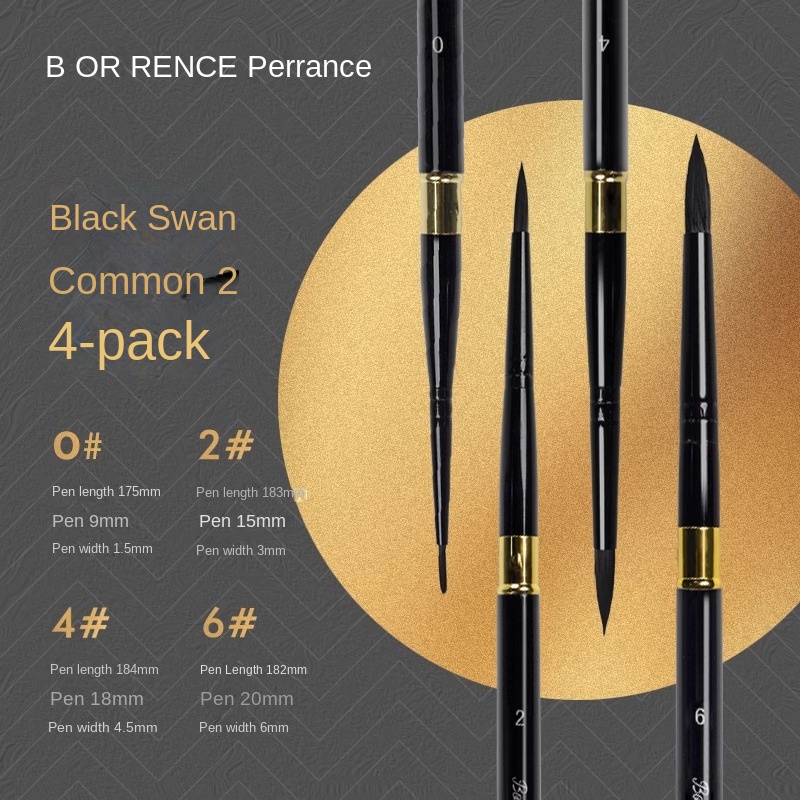 Borrence Artist Hand-Painting Drawing Brushes for Acrylic Gouache Watercolor Oil Painting Pen Nylon Hair Travel Hook Line Brush: Clear