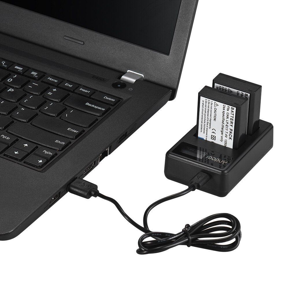Andoer Compact Dual Channel LCD Camera Batterij Oplader USB Input voor Canon LP-E17 Camera Batterij voor Canon EOS M3 M5 m6 77D 800D