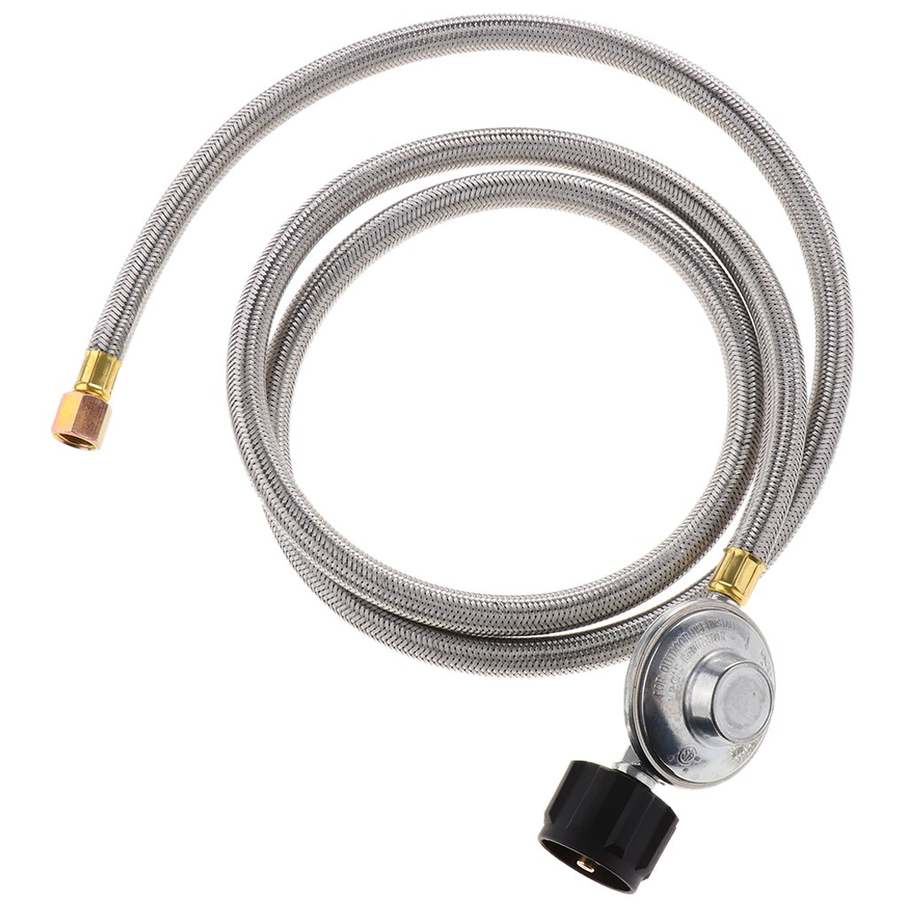 Adjustable Low Pressure Propane Regulator with 6ft Braided Hose for Grill Rv Trailer Camper Burner Home Easy to Install