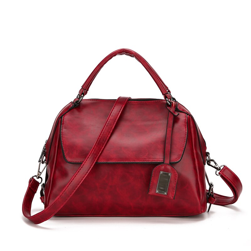 Oude Tang Luxe Schoudertassen Voor Vrouwen Pu Lederen Draagtas Dames Handtas Crossbody: Red