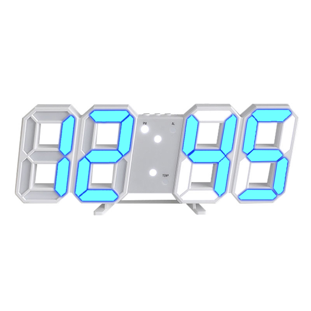 3d Led Digitale Klok Lichtgevende Mode Wandklok Multifunctionele Creatieve Usb Plug In Elektronische Klok Huisdecoratie: Bundle2
