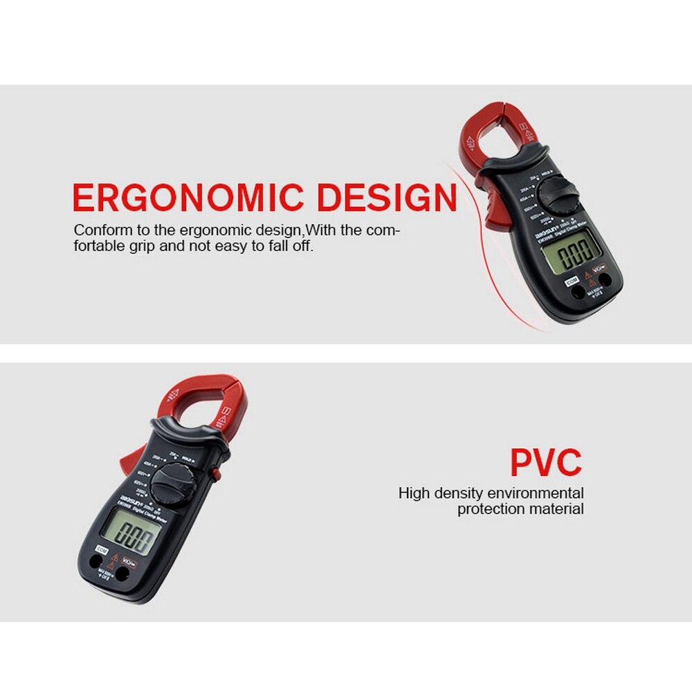 Mini Digital Clamp Multimeter Voltmeter with Buzzer Electronic Tester AC/DC Voltage Current Resistance Continuity Tester Meters