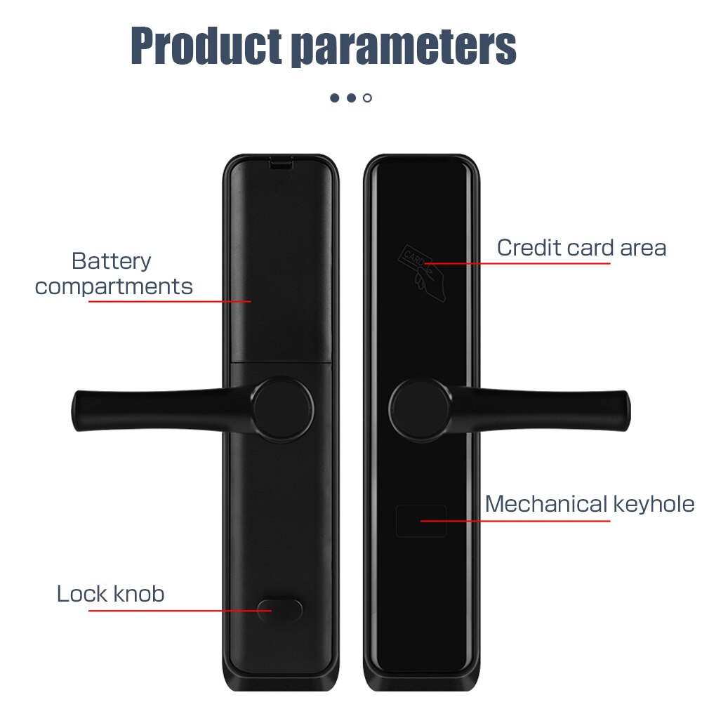 Bluetooth Electronic Smart Door Lock TTLock App Security Intelligent Lock RFID 13.56MHZ card for Hotel/Home Smart Manage Tenants
