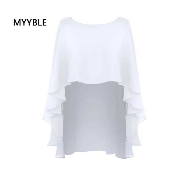 Capa de gasa para Mujer, Bolero para Mujer, Chalas de boda para Mujer, chaqueta nupcial para boda de noche, accesorios, capa de Peleryna, chal de Boda: Blanco