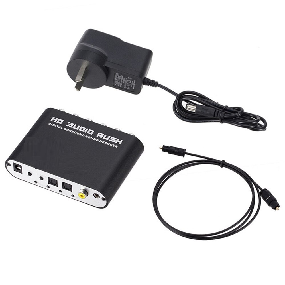 Convertisseur Audio numérique vers analogique, AUX 3.5mm vers 6RCA 5.1 canaux stéréo USB DAC convertisseur Audio AC3 décodeur de son optique SPDIF Coaxial: AU plug