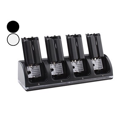 Voor nintendo wii-afstandsbediening joystick quad 4 slots oplaadstation oplaadstation + usb-kabel +4x 2800 mah oplaadbare batterijen