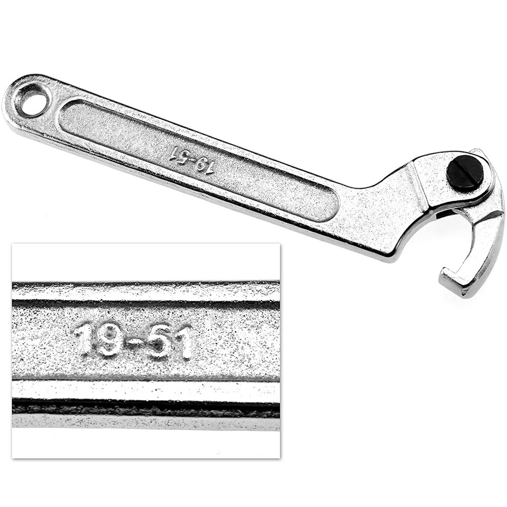 1 pz dado tondo chiave a mezzaluna regolabile chiave a testa tonda strumento dadi bulloni attrezzo manuale 19-51mm 32-76mm 51-121mm: 19mm-51mm