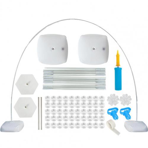 Sier Arch Shape Ballon Stand Set Schaal Toegepast Boog Stand Herbruikbare 1 Set Ballonnen Boog Decoratieve Stand: White