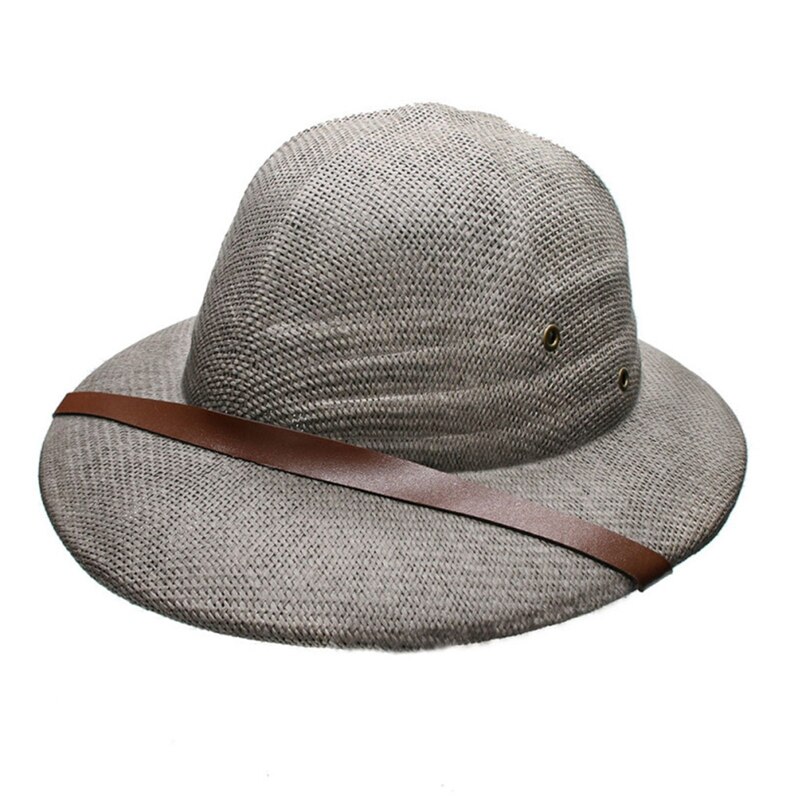 Vietnam War Army Hat Women Men British Explorer Straw Helmet Summer Boater Bucket Sun Hat Unisex Jungle Miners Cap: HT10576GY