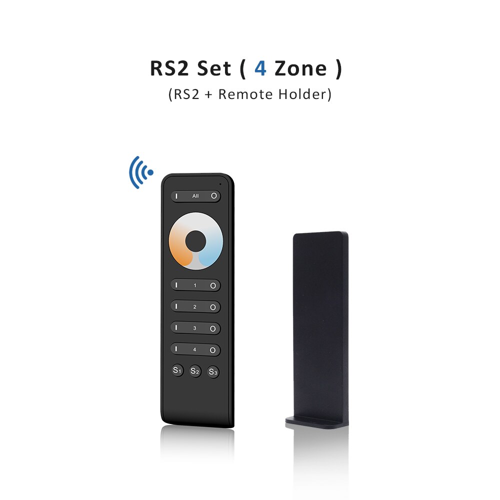 WW CW LED Controller 12V 24V 36V 2CH 16A 2.4G Wireless Remote Control RF LED Dimmer Switch for CCT Daul White LED Strip Light: RS2 Remote Only