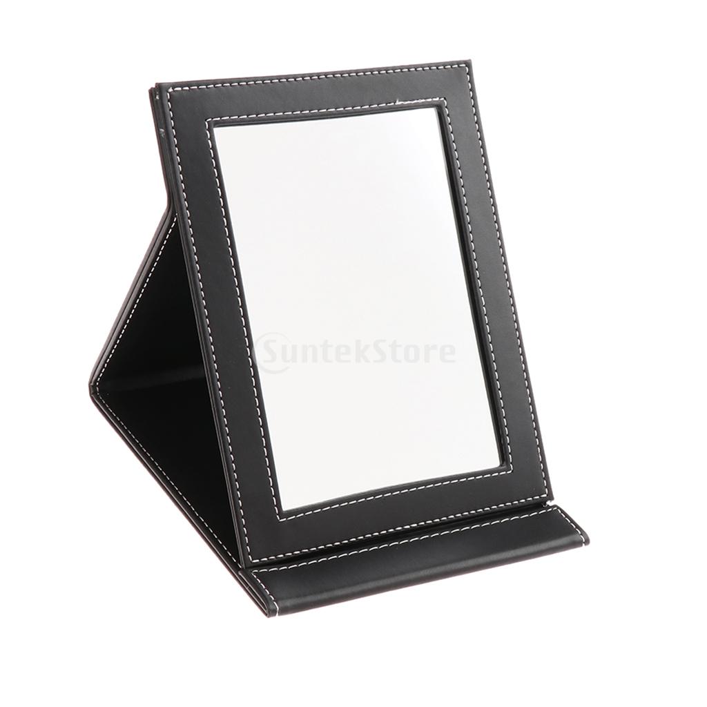 Portable Tabletop Mirror/Folding Compact Makeup Mirror Stand For Travel/Home