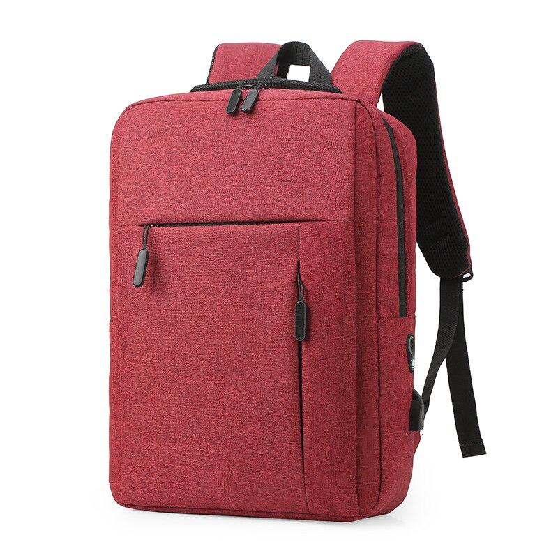 Sac à dos avec chargeur USB pour homme, sacoche à bandoulière de styliste, grande capacité, Simple, à la: Bourgogne
