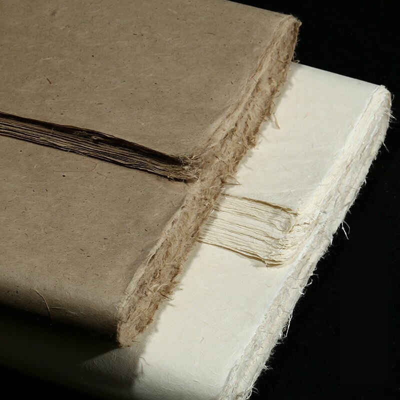 Cepillo de papel de cáñamo Chupi de fibra, caligrafía, papel Yunlong, pintura china, papel de arroz Retro antiguo, papel de exposición