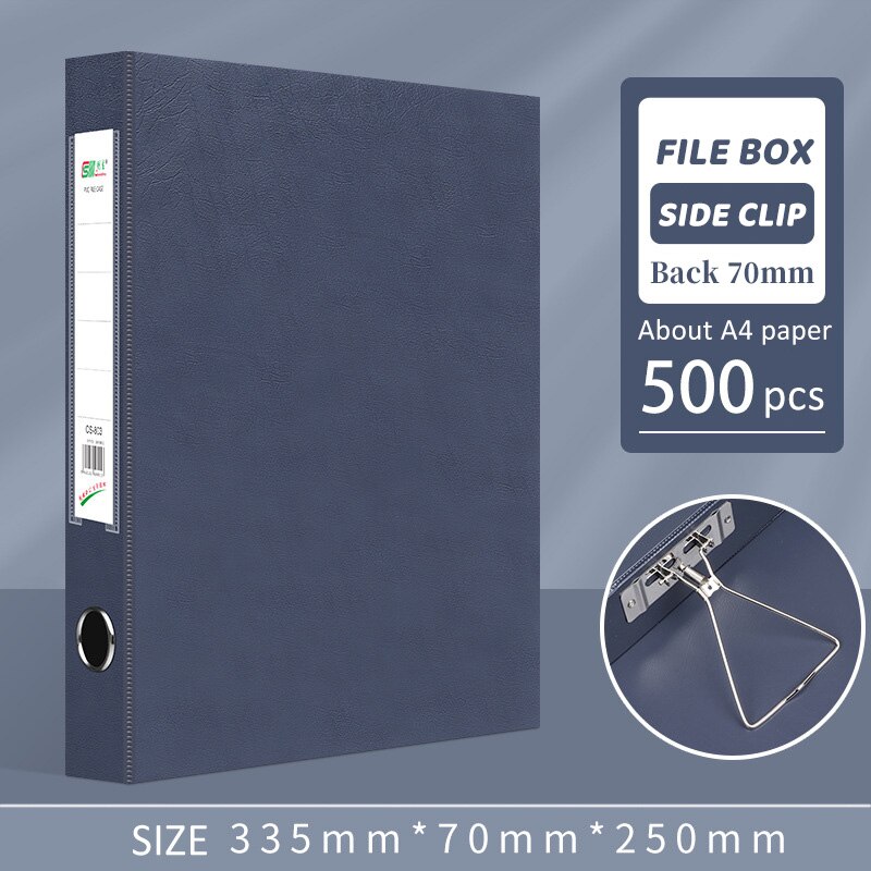 A4 File Storage Boxes With Clip Pp File Case Waterproof Dust-proof Business Contract Box Office Folder Files Filing Products: Ink CS803-Side clip