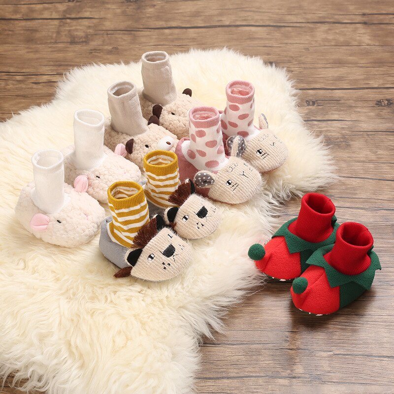 Baby Walking Shoes Cute Cartoon Soft-Soled Shoe Prewalker Socks for Girls and Boys