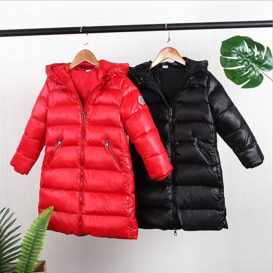 winter lange kinderen donsjack voor meisjes winter kleding dikke jas snowsuit hooded winddicht waterdicht kids red jacket