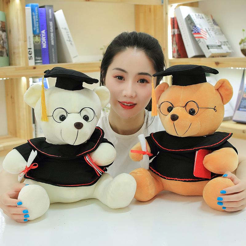 1Pc 18/23Cm Leuke Dr Bear Knuffel Gevuld Soft Kawaii Teddybeer Dier Poppen Afstuderen voor Kids Kinderen Meisjes