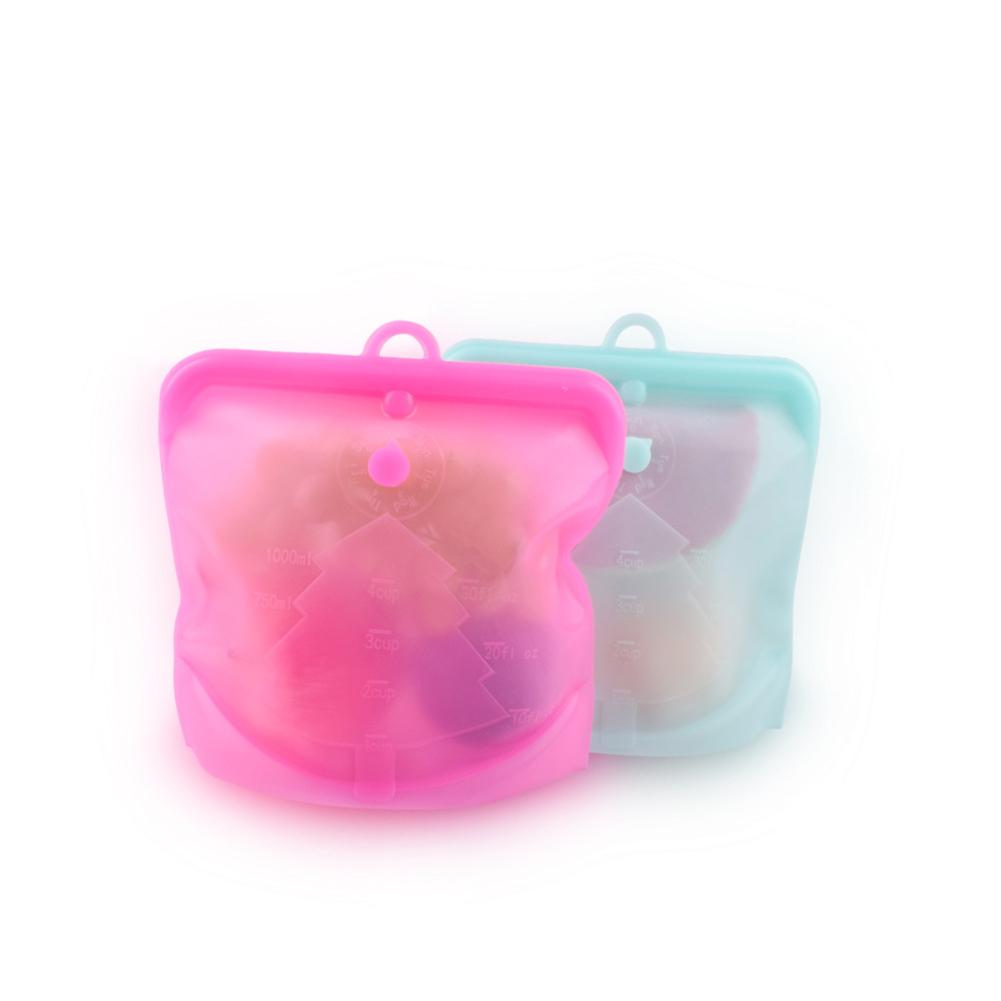 Reusable Ood Storage Bag Reusable Freezer Bag Ziplock Leakproof Top Fruits Lunch Box - FDA Approved BPA Free