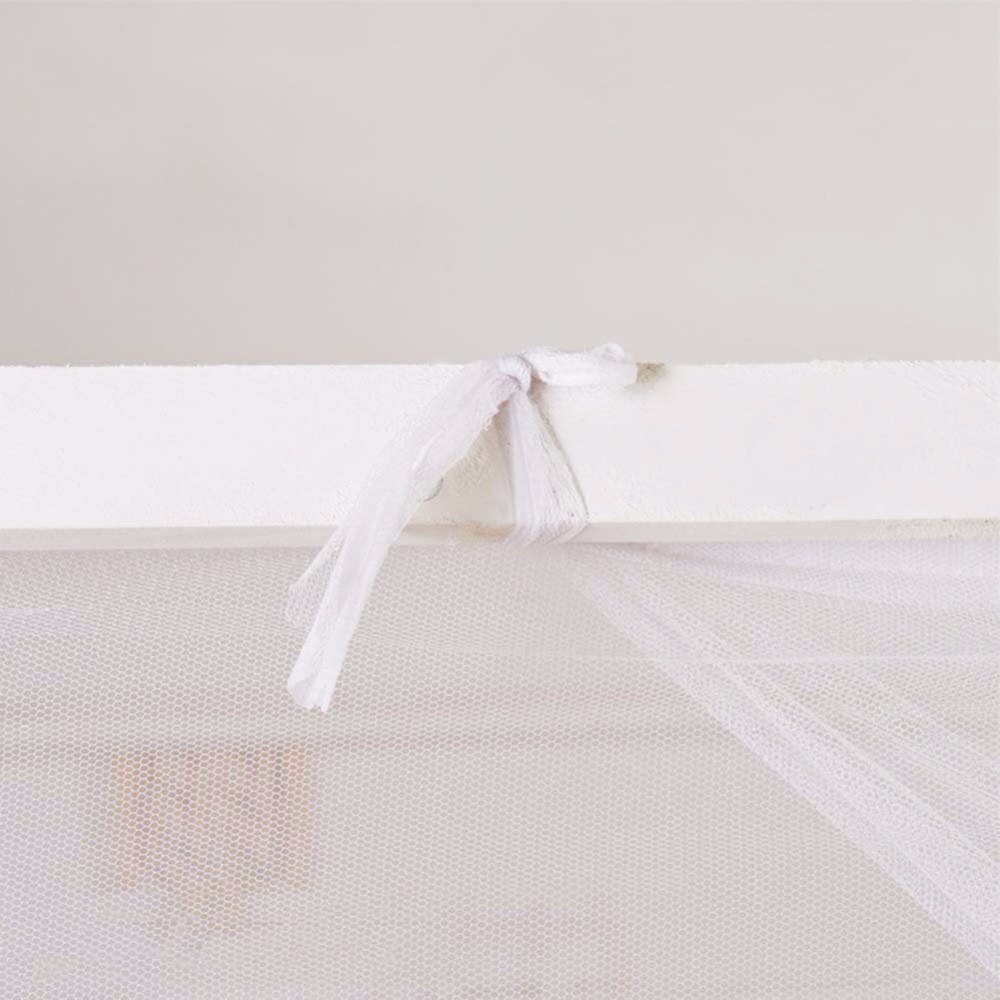 Mosquitera para cama, poste de 4 esquinas, tamaño King Size, blanco