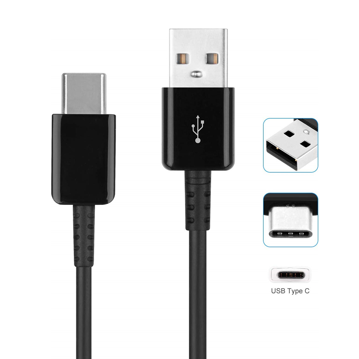 For Samsung galaxy S8 S9 S10 Plus A52 A51 A12 A52S A71 A32 A50 A22 5G 1M USB Type C Charge Cable Adaptive fast Charging adapter
