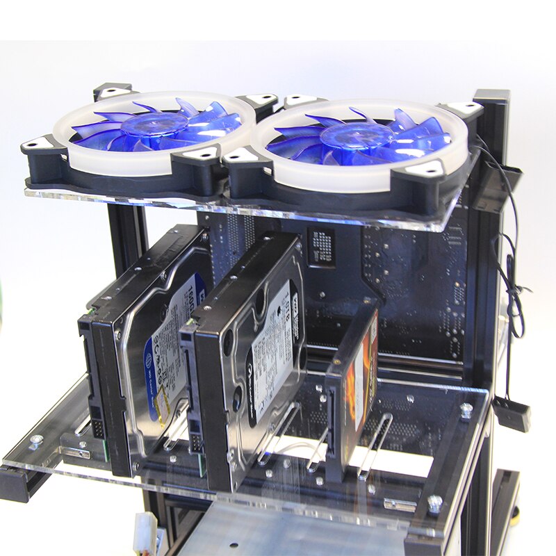 7 hard disk bits ATX open chassis Aluminum alloy cooling rack supports independent graphics card ATX SFX power supply