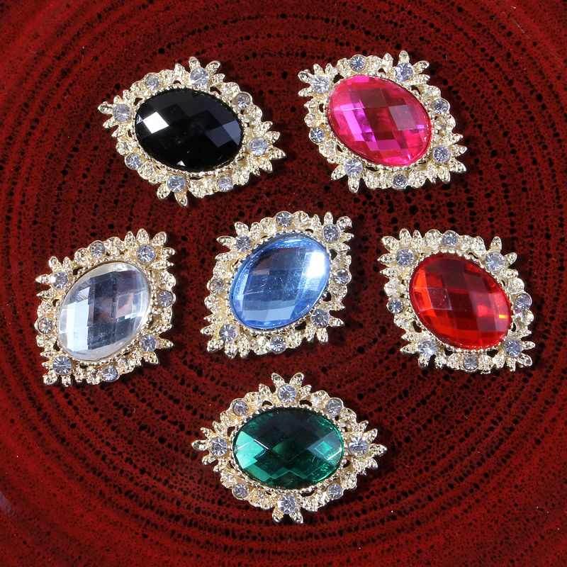 120 stuks/partij 18 kleuren bling paardenoog decoratieve platte kristalknopen voor haaraccessoires metalen strass-knopen voor knutselwerkjes
