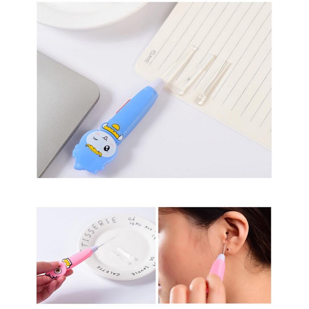 Cartoon Uil Lichtgevende Earpick LED Licht Oor Schoonmaken Lepel Baby Oorsmeer Verwijderen Veilig Tool Kids Verpleging