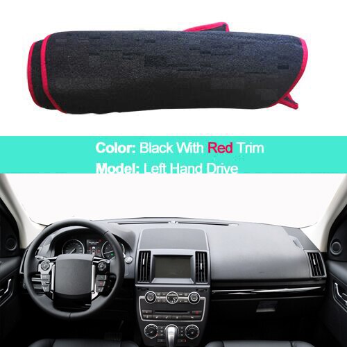 Car Inner Dashboard Cover For Land Rover Freelander 2 - Dash Mat Carpet Cushion Sun Shade Dash Mat: LHD Red