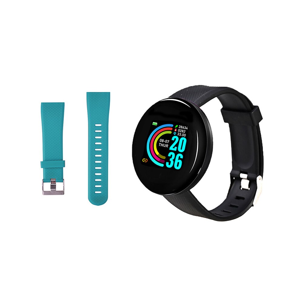 Tezer d18 pulseira inteligente freqüência cardíaca pressão arterial saúde à prova d18 água relógio inteligente d18 bluetooth pulseira de fitness rastreador: black green