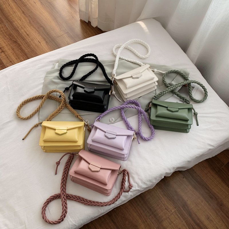 Solid Color PU Leather Sac A Main Femme purple Crossbody Bags For Women Summer Small Shoulder Handbags Female Chain Bag