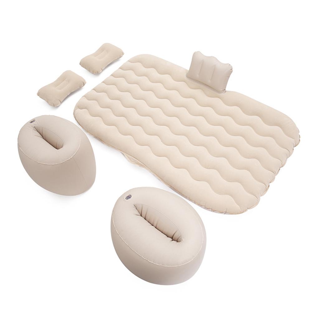 Car Inflatable Bed SUV Car Mattress Rear Row Car Travel Sleeping Pad Off-road Air Bed Camping Mat Air Mattress&Two Air Pillows: White