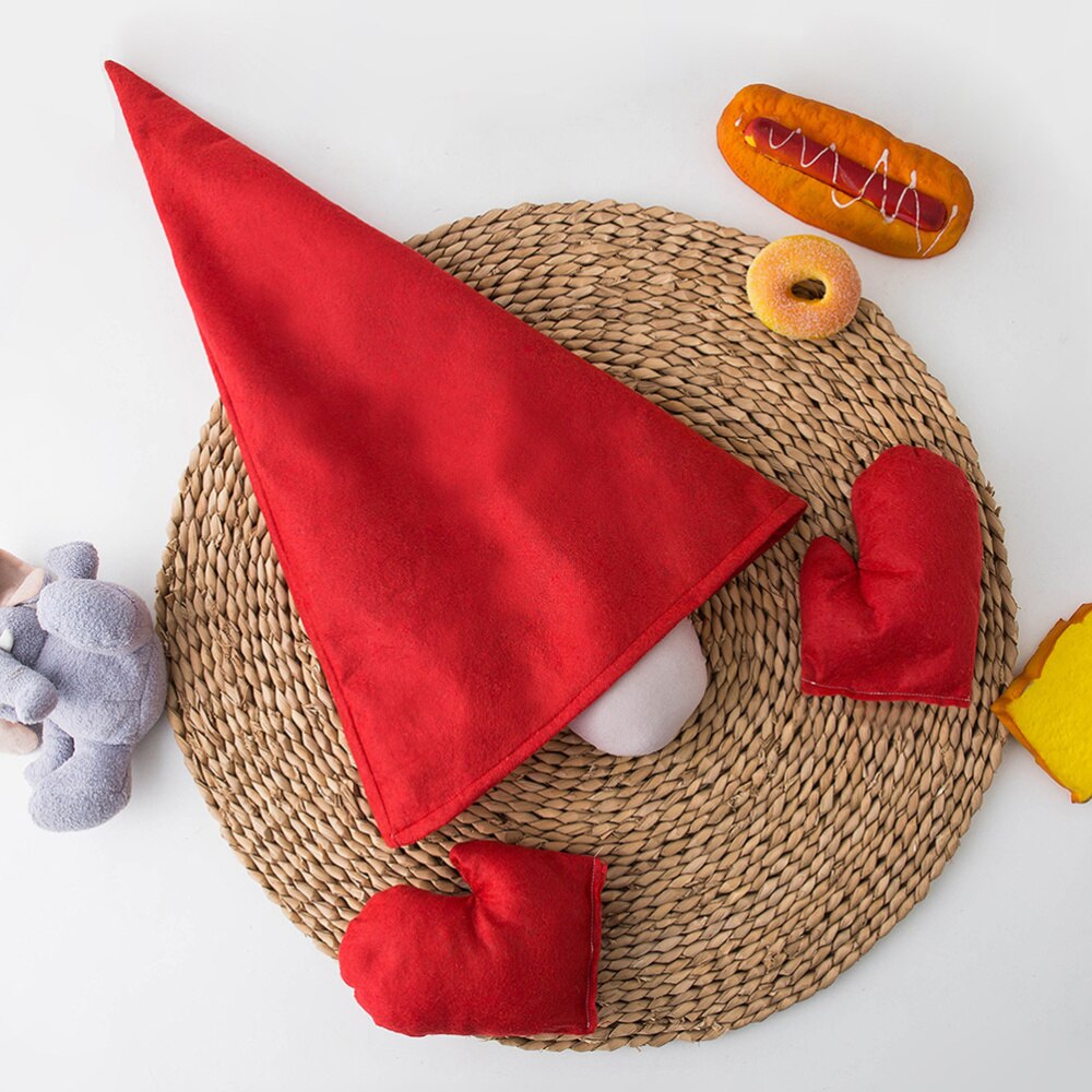 4Pcs Kerstboom Decor Hoed Neus Pop Gezicht Kerst Feestartikelen (Rood)